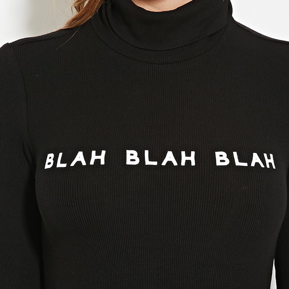 FOREVER 21 - Blah Blah Blah Turtleneck Sweater - Picture 2 of 4